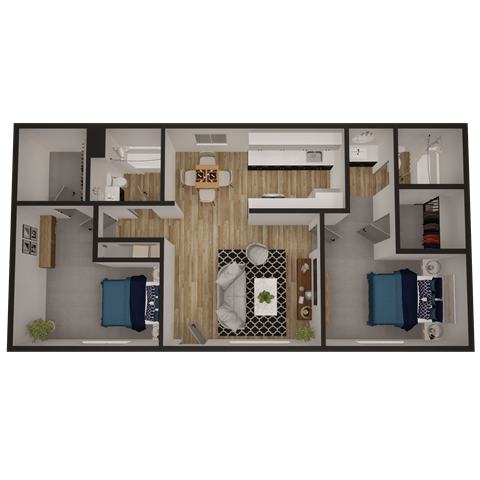 a floor plan of a 1 bedroom apartment